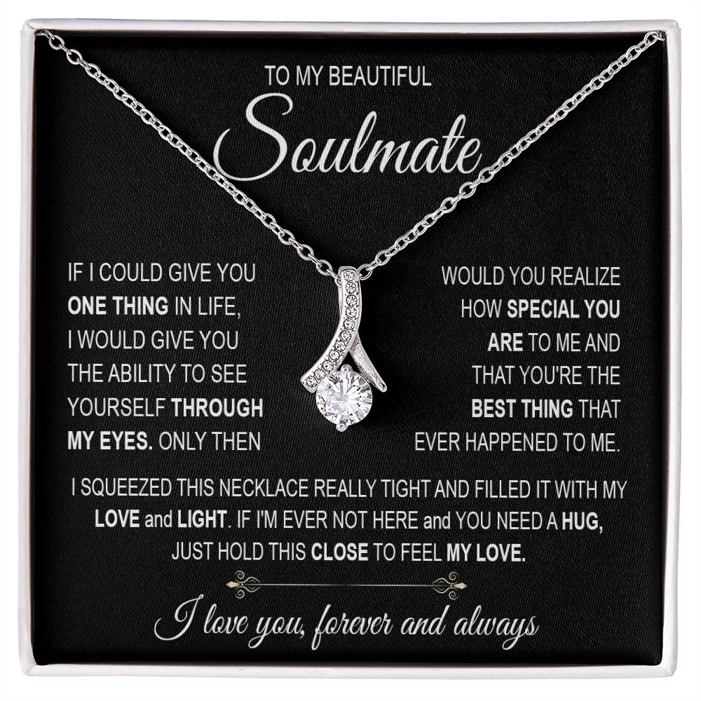 To My Soulmate Necklace for Women, Necklaces For Wife from Husband, Soulmate Necklace to My Future Wife Necklace, Necklace For Girlfriend with Message Card and Necklace Gift Box Gift Box Styles on Birthday, Christmas, Wedding, Anniversary Allruing Necklac