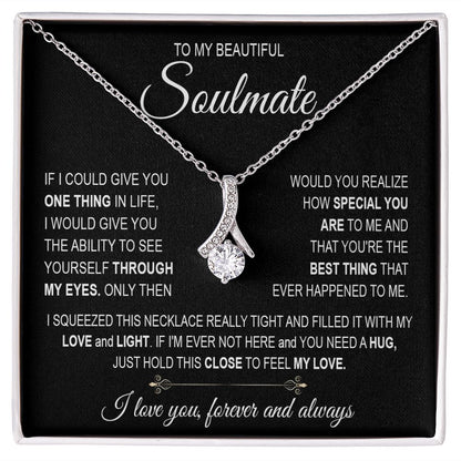 To My Soulmate Necklace for Women, Necklaces For Wife from Husband, Soulmate Necklace to My Future Wife Necklace, Necklace For Girlfriend with Message Card and Necklace Gift Box Gift Box Styles on Birthday, Christmas, Wedding, Anniversary Allruing Necklac