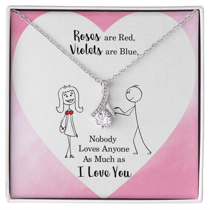 Couples Gifts Necklace To My Better Half Necklace Gifts For My Wife, Happy Anniversary My Love, Love Knot Meaningful Necklace Message Card and Gift Box Styles on Birthday, Christmas, Anniversary Allruing Necklace