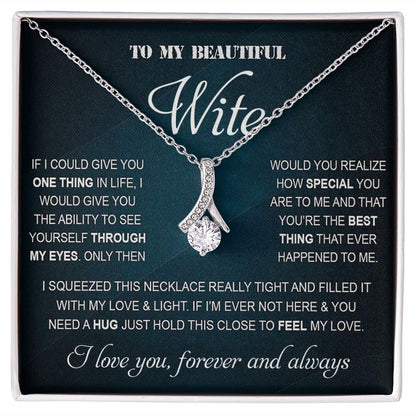 Personalized Valentine Gift For Wife, To My Wife Necklace For Women, Soulmate Necklace, To My Wife Necklace From Husband, Necklace Custom Name Message Card and Gift Box Styles on Birthday, Christmas, Wedding, Anniversary Allruing Necklace