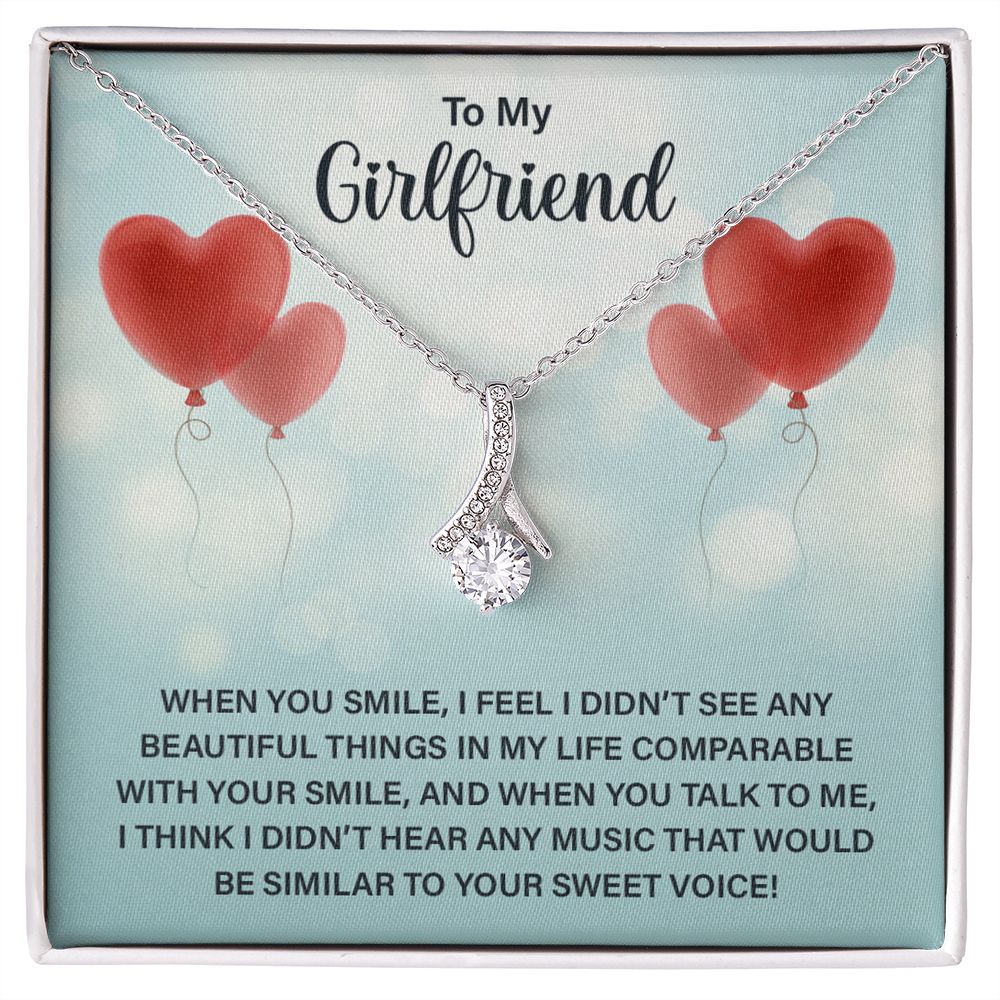 Love Knot Necklace To My Girlfriend Gifts From Boyfriend, Girlfriend Jewelry, Girlfriend Birthday Anniversary For Girlfriend Gift, Necklace Message Card and Gift Box Styles on Birthday, Christmas, Anniversary Allruing Necklace