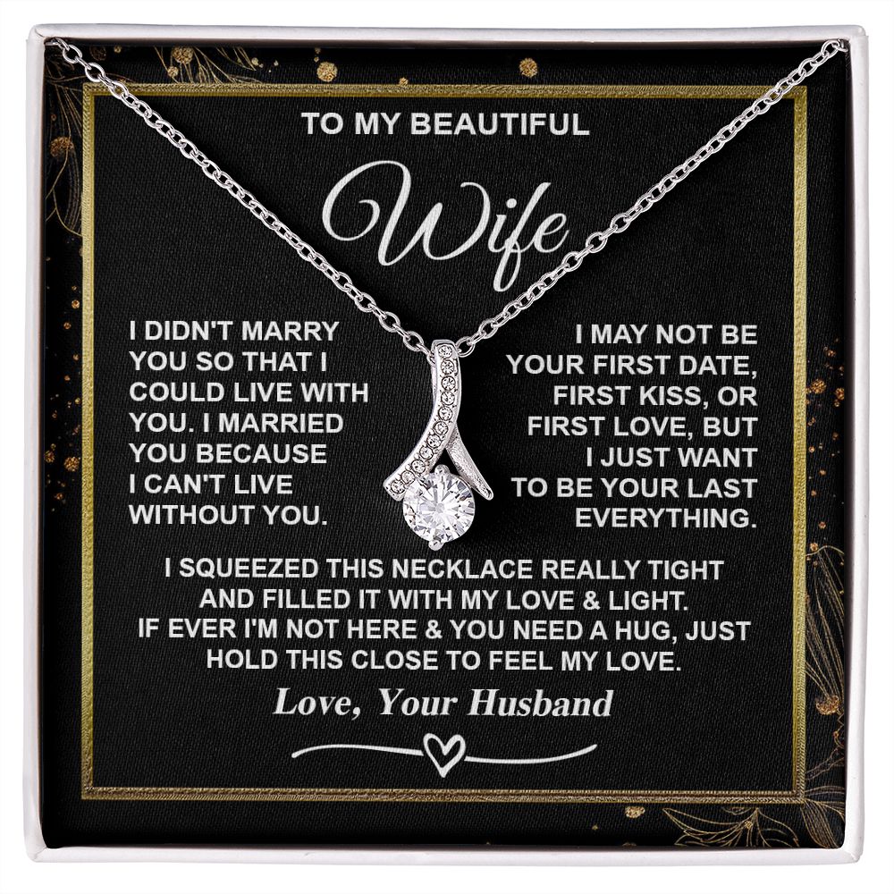 Wife Necklace Gifts from Husband, Gifts for Wife Valentine from Husband, Necklaces for Wife from Husband to My Wife Message Card and Necklace Gift Box Gift Box Styles on Birthday, Christmas, Wedding, Anniversary, Valentine Allruing Necklace