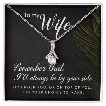 To My Wife Necklace Romantic Gifts For Her Unique Necklaces For Wife From Husband Cute Valentines Day Anniversary For Wife, Love Knot Meaningful Necklace Message Card and Gift Box Styles on Birthday, Christmas, Anniversary Allruing Necklace