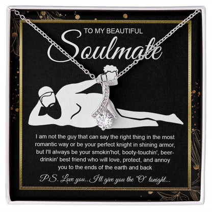 To My Beautiful Soulmate Necklace For Women, Funny Gifts For Girlfriend,Valentine Christmas Presents For Girlfriend, Best Birthday Meaningful Gift Ideas For Wife, Women Romantic Jewelry For Her Wedding Message Card and Gift Box Styles Allruing Necklace