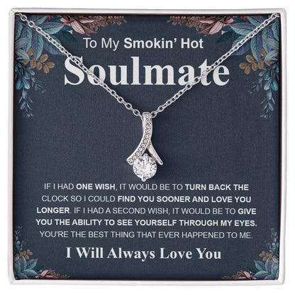 Gifts For Soulmate Birthday Gifts From Husband Necklace Valentines Day, Necklace for Future Soulmate, Wedding Birthday Jewelry for Wife Necklace Gifts from Husband - Soulmate Gift Necklace with Message Card and Gift Box Allruing Necklace