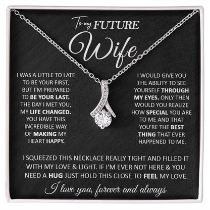 Couples Gifts, To My Beautiful Wife, Necklace From Husband, Valentine For Wife From Husband, Wife Wedding From Husband, To My Wife, Necklace Custom Name Message Card and Gift Box Styles on Birthday, Christmas, Wedding, Anniversary Allruing Necklace