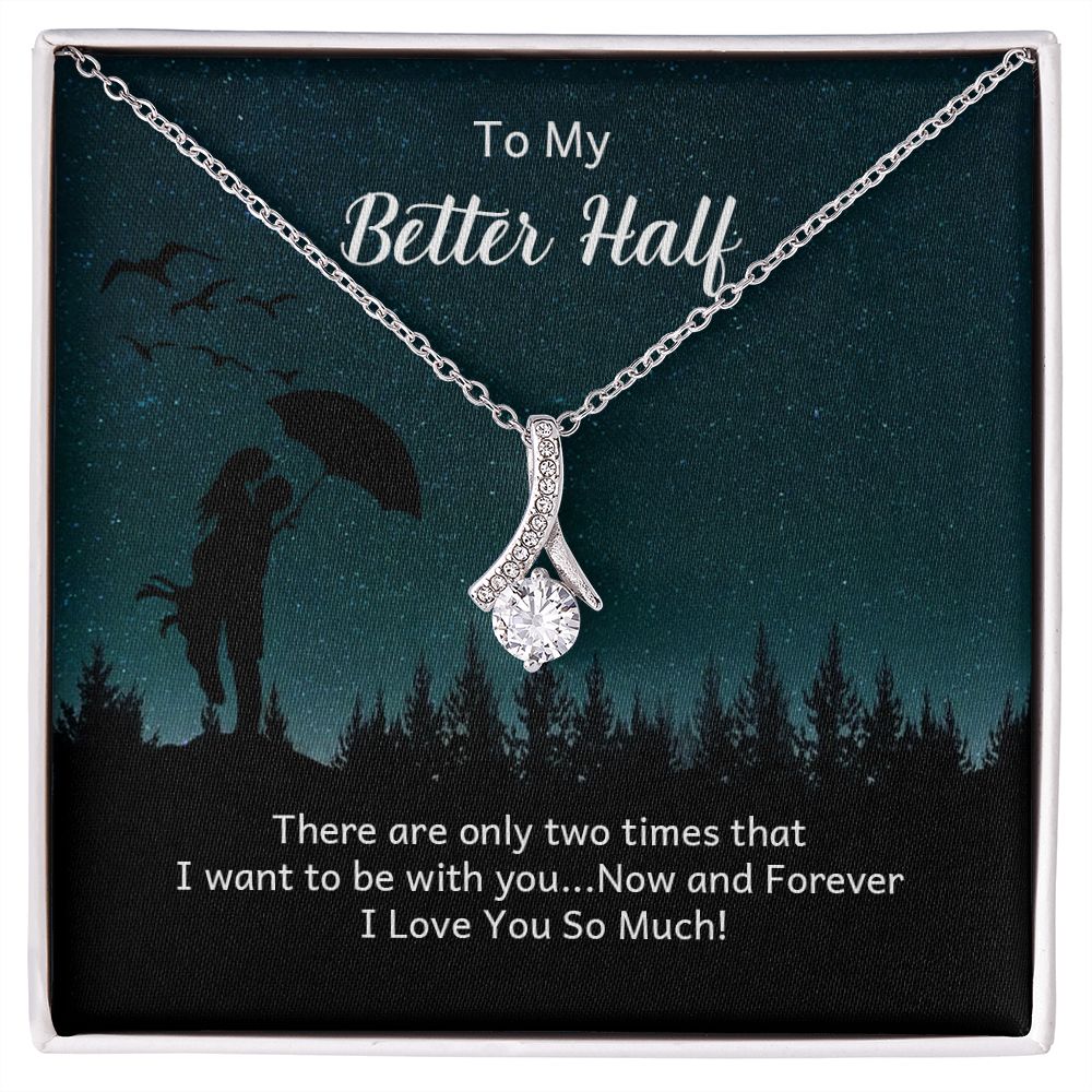 Couples Gifts Necklace To My Better Half Necklace Gifts For My Wife, I Love You, Happy Anniversary My Love, Love Knot Meaningful Necklace Message Card and Gift Box Styles on Birthday, Christmas, Anniversary Allruing Necklace