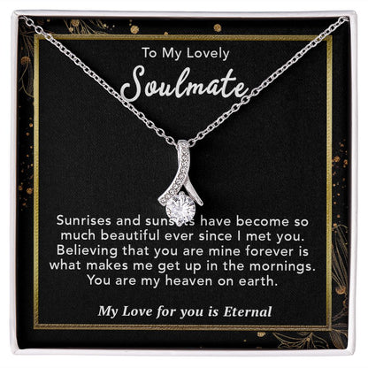 To My Lovely Soulmate Necklace Gift From Husband To My Badass Wife Pendant Jewelry with Message Card and Gift Box. Gift for Wife. Necklace Gift Set for Wife Necklace Gifts Box Gift Box Styles Allruing Necklace