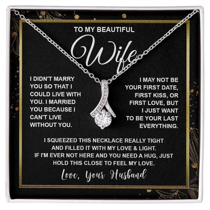 Wife Necklace Gifts From Husband, For Wife From Husband, Soulmate Anniversary Gifts From Husband, Necklaces For Wife From Husband To My Wife Necklace Message Card and Necklace Gift Box Gift Box Styles on Birthday, Wedding, Anniversary, Valentine Allruing