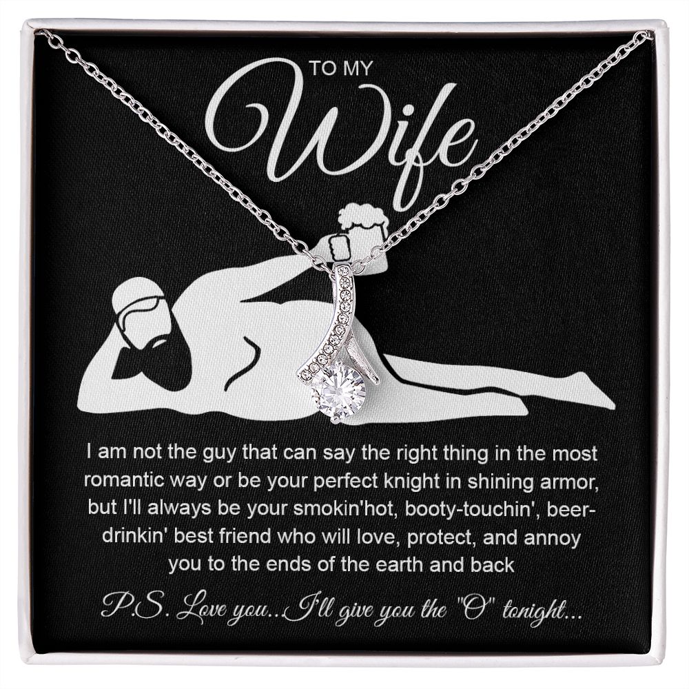 To My Wife Necklace For Women, Funny Gifts For Girlfriend,Valentine Christmas Presents For Girlfriend, Best Birthday Meaningful Gift Ideas For Wife, Women Romantic Jewelry For Her Anniversary Message Card and Gift Box Styles Allruing Necklace