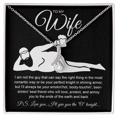 To My Wife Necklace For Women, Funny Gifts For Girlfriend,Valentine Christmas Presents For Girlfriend, Best Birthday Meaningful Gift Ideas For Wife, Women Romantic Jewelry For Her Anniversary Message Card and Gift Box Styles Allruing Necklace