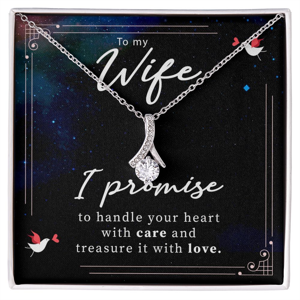Birthday For Wife, Love Necklace Gifts For Wife From Husband, To My Soulmate Necklace For Women, To My Wife Necklace Wedding Anniversary, I Love You, Love Knot Meaningful Necklace Message Card and Gift Box Styles on Birthday, Christmas, Anniversary Allrui