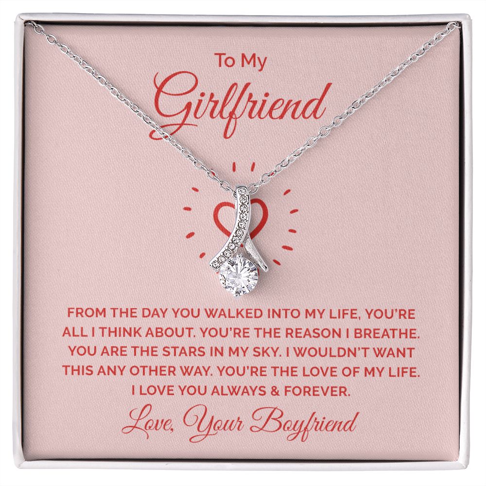Love Knot Necklace, To My Girlfriend Gifts From Boyfriend, Girlfriend Jewelry, Girlfriend Anniversary For Girlfriend Gift, Necklace Message Card and Gift Box Styles on Birthday, Christmas, Anniversary  Allruing Necklace
