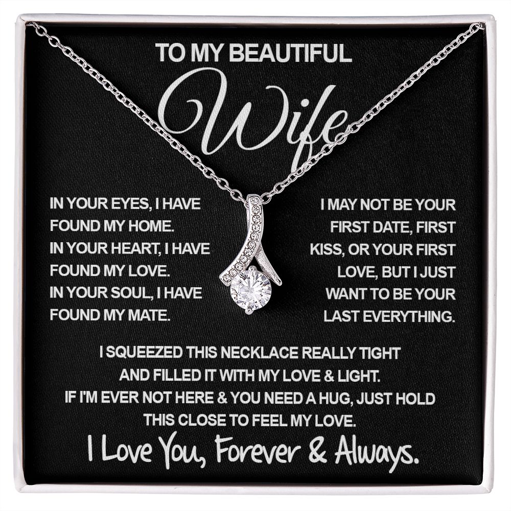 To My Beautiful Wife Necklace, Soulmate Jewelry For Women, Wife Necklace From Husband, Soulmate Valentine Gifts Necklace For Wife, Soulmate Gifts For Her, To My Future Wife Necklace Soulmate Allruing Necklace