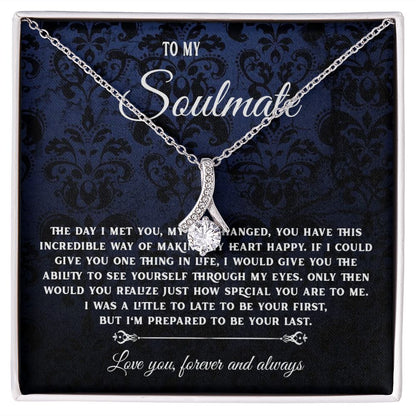 To My Soulmate Necklace Gift, Necklaces For Wife from Husband, Soulmate Necklace to My Beautiful Wife, Necklace For Soulmate with Message Card and Necklace Gift Box Gift Box Styles on Birthday, Christmas, Wedding, Anniversary, Valentine Allruing Necklace