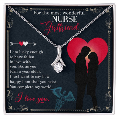 Couples Gifts, Nusre Wife Girlfriend Necklace Gifts From Husband, Wedding Anniversary Jewelry For Wife From Husband, Wife Birthday From Husband, To My Beautiful Girlfriend Message Card and Gift Box styles On Birthday, Christmas, Anniversary  Allruing Neck