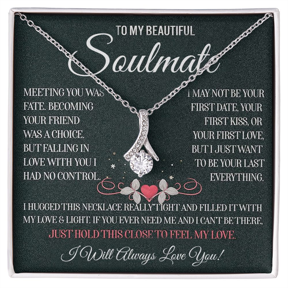 My Beautiful Soulmate Necklace Future Wife Gifts, Promise Necklace For Her, Fiance Gifts For Her, Valentine Gifts For Soulmate With Message Card Box LED, Soulmate Necklace For Women, To My Wife Necklace Allruing Necklace