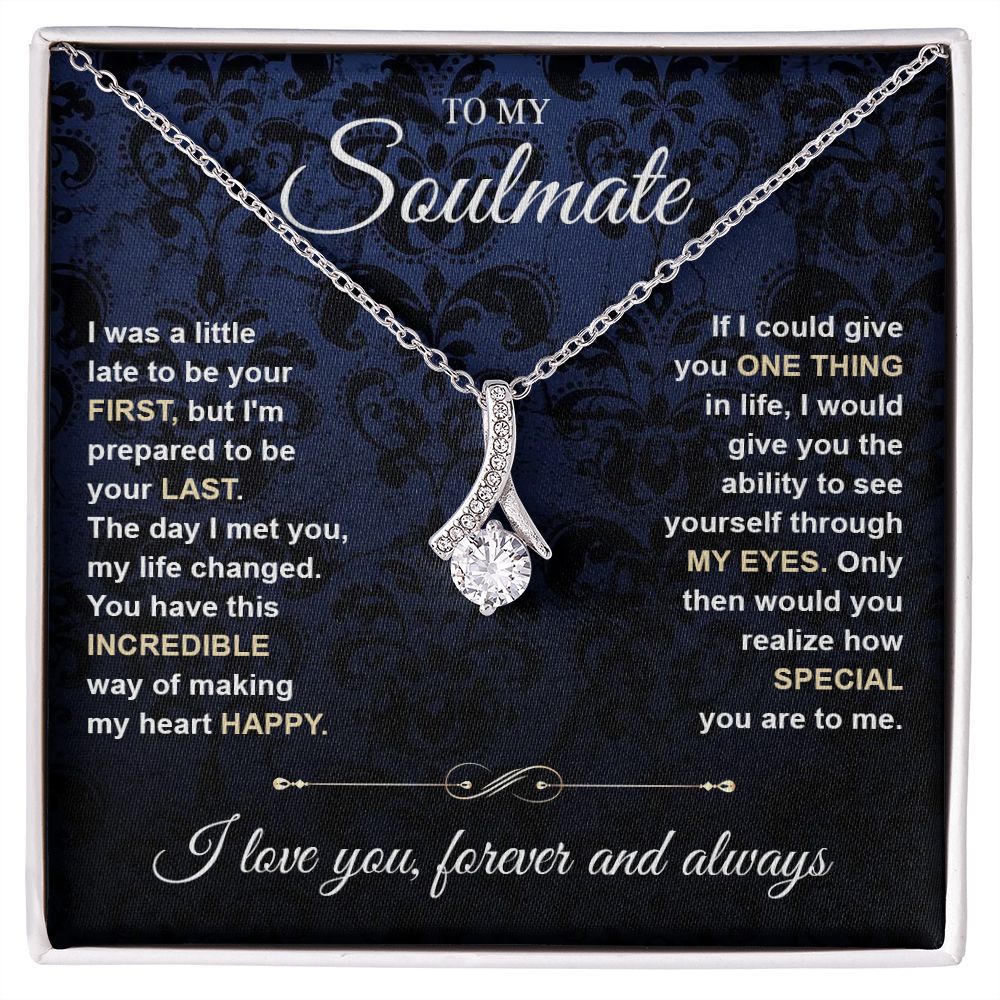 To My Soulmate Necklace for Women, Necklaces Gift For Wife from Husband, Soulmate Jewelry to My Future Wife Necklace and Necklace For Girlfriend with Message Card and Necklace Gift Box Gift Box Styles on Birthday, Christmas, Wedding, Anniversary Allruing