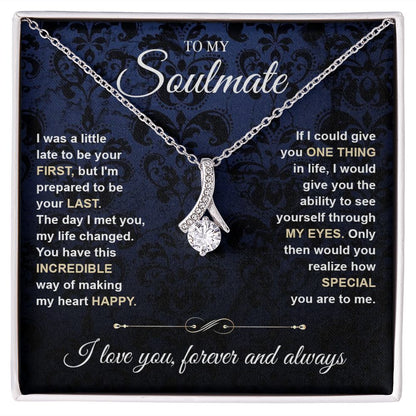 To My Soulmate Necklace for Women, Necklaces Gift For Wife from Husband, Soulmate Jewelry to My Future Wife Necklace and Necklace For Girlfriend with Message Card and Necklace Gift Box Gift Box Styles on Birthday, Christmas, Wedding, Anniversary Allruing