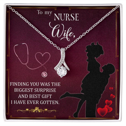 Couples Gifts,To My Nurse Wife Girlfriend Necklace Gifts From Husband, Wedding Anniversary Jewelry For Wife From Husband, Wife Birthday From Husband, To My Beautiful Wife Girlfriend Message Card and Gift Box styles On Birthday, Christmas, Anniversary  All