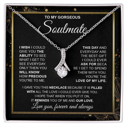 to My Soulmate Necklace from Husband, Necklaces for Wife from Husband, to My Soulmate Necklace for Women, Soulmate Jewelry for Wife Wedding Jewelry Gifts for Wife Valentine Gifts from Husband Allruing Necklace