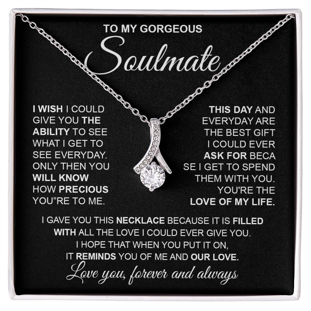 to My Soulmate Necklace from Husband, Necklaces for Wife from Husband, to My Soulmate Necklace for Women, Soulmate Jewelry for Wife Valentine Jewelry Gifts for Wife Birthday Gifts from Husband Allruing Necklace
