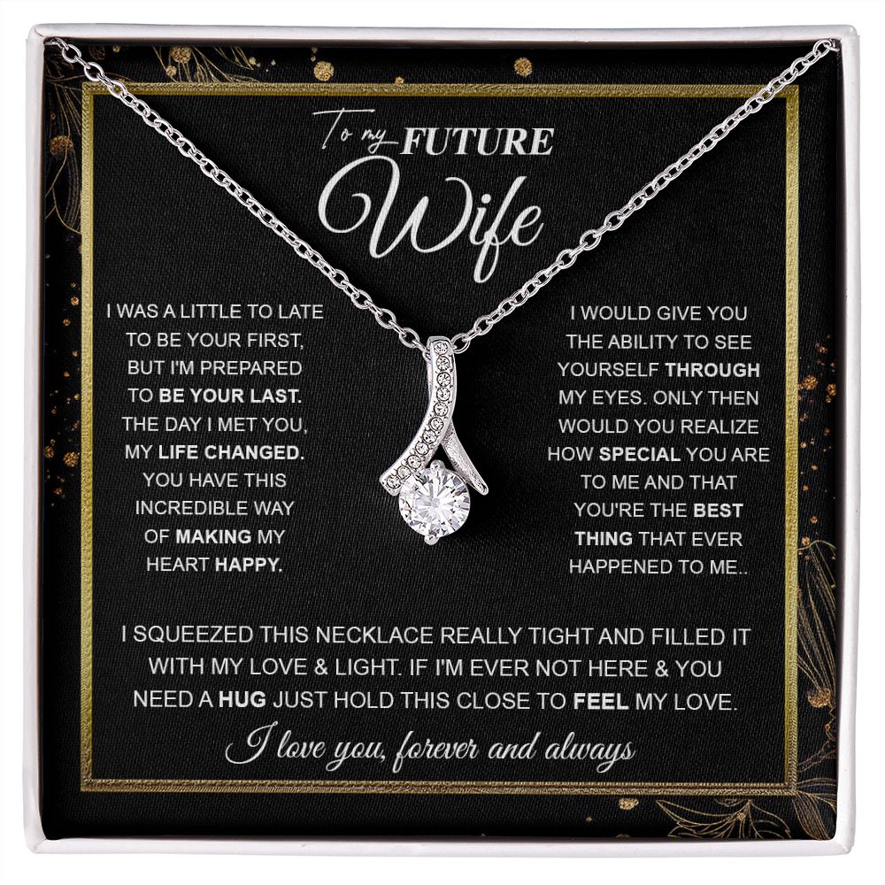 to My Future Wife Necklace Future Wife Gifts, Promise Necklace For Her, Fiance Gifts For Her, Valentine Birthday Gifts For Future Wife With Message Card Box LED, Soulmate Necklace For Women, To My Wife Necklace Allruing Necklace