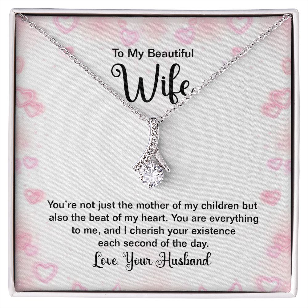 Couples Gifts Necklace To My Beautiful Wife Necklace Gifts For My Wife, Love Knot Meaningful Necklace Message Card and Gift Box Styles on Birthday, Christmas, Anniversary Allruing Necklace