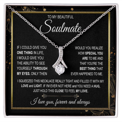To My Soulmate Necklace for Women, Necklaces For Wife from Husband, Soulmate Necklace to My Future Wife, Necklace For Soulmate with Message Card and Necklace Gift Box Gift Box Styles on Birthday, Christmas, Wedding, Anniversary Allruing Necklace