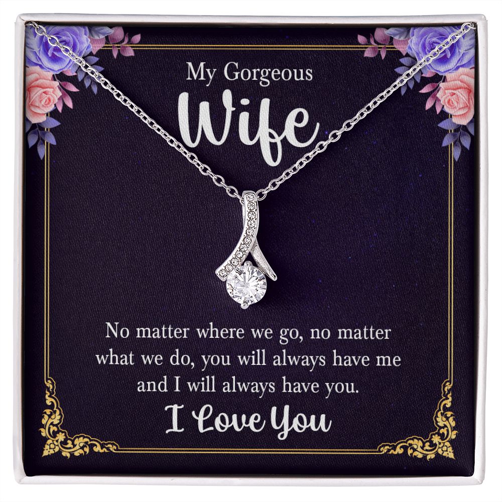 To My Wife Necklace Romantic Gifts For Her Unique Necklaces For Wife From Husband Cute Valentines Day Anniversary Birthday, Love Knot Meaningful Necklace Message Card and Gift Box Styles on Birthday, Christmas, Anniversary  Allruing Necklace
