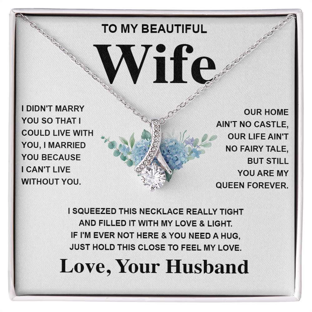 Wife Necklace Gift From Husband To My Badass Wife Pendant Valentines Day Anniversary Jewelry with Message Card and Gift Box. Gift for Wife. Necklace Gift Set for Wife Message Card and Necklace Gifts Box Gift Box Styles Allruing Necklace