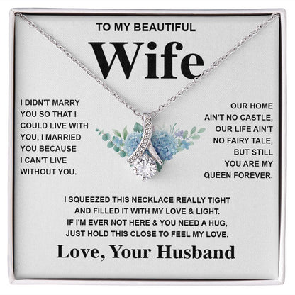 Wife Necklace Gift From Husband To My Badass Wife Pendant Valentines Day Anniversary Jewelry with Message Card and Gift Box. Gift for Wife. Necklace Gift Set for Wife Message Card and Necklace Gifts Box Gift Box Styles Allruing Necklace