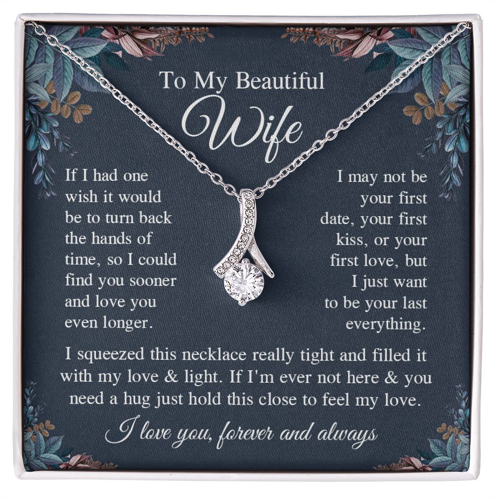 Wife Necklace Gift for Her, Soulmate Jewelry, Necklace for Future Wife, Anniversary Valentine Jewelry for Wife Necklace Gifts from Husband - Soulmate Gift Necklace with Message Card and Gifts Box Allruing Necklace