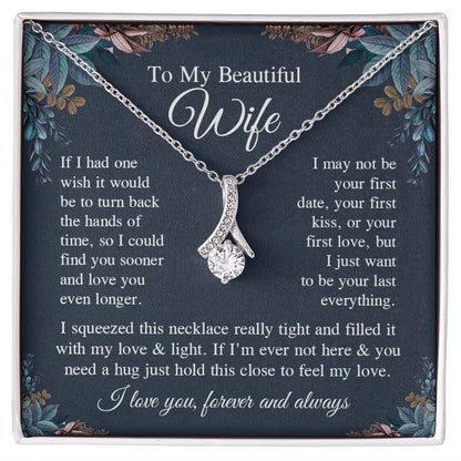 Wife Necklace Gift for Her, Soulmate Jewelry, Necklace for Future Wife, Anniversary Valentine Jewelry for Wife Necklace Gifts from Husband - Soulmate Gift Necklace with Message Card and Gifts Box Allruing Necklace