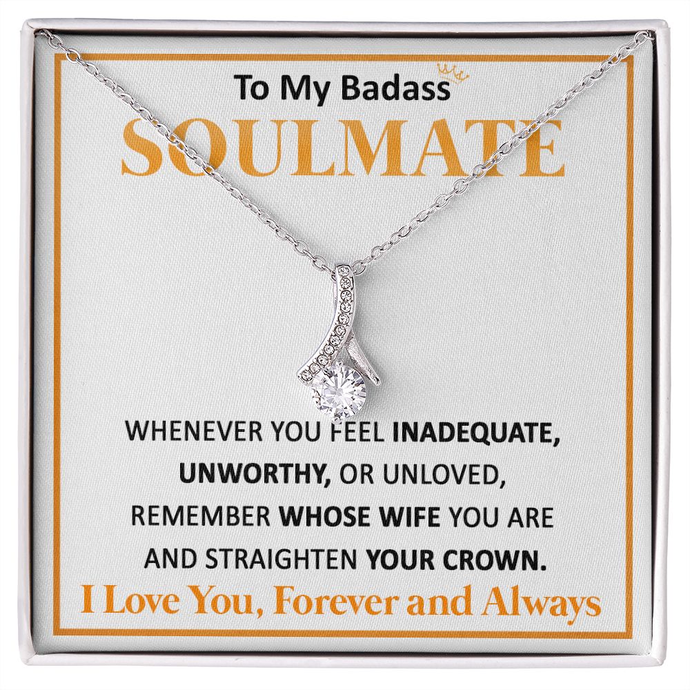Couples Gifts, To My Dear Wife Necklace Gifts From Husband, Wedding Anniversary Jewelry For Wife From Husband, Wife Birthday From Husband, Necklace Custom Name Message Card and Gift Box Styles on Birthday, Christmas, Wedding, Anniversary Allruing Necklace