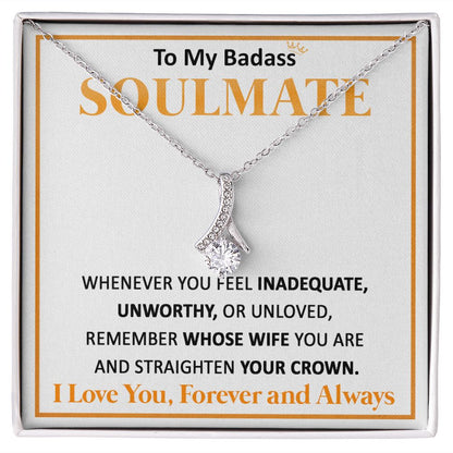 Couples Gifts, To My Dear Wife Necklace Gifts From Husband, Wedding Anniversary Jewelry For Wife From Husband, Wife Birthday From Husband, Necklace Custom Name Message Card and Gift Box Styles on Birthday, Christmas, Wedding, Anniversary Allruing Necklace
