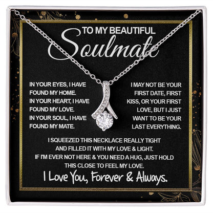 To My Beautiful Soulmate Necklace, Soulmate Jewelry For Women, Wife Necklace From Husband, Wife Gifts Necklace For Wife, Soulmate Gifts For Her, To My Future Wife Necklace Soulmate Allruing Necklace