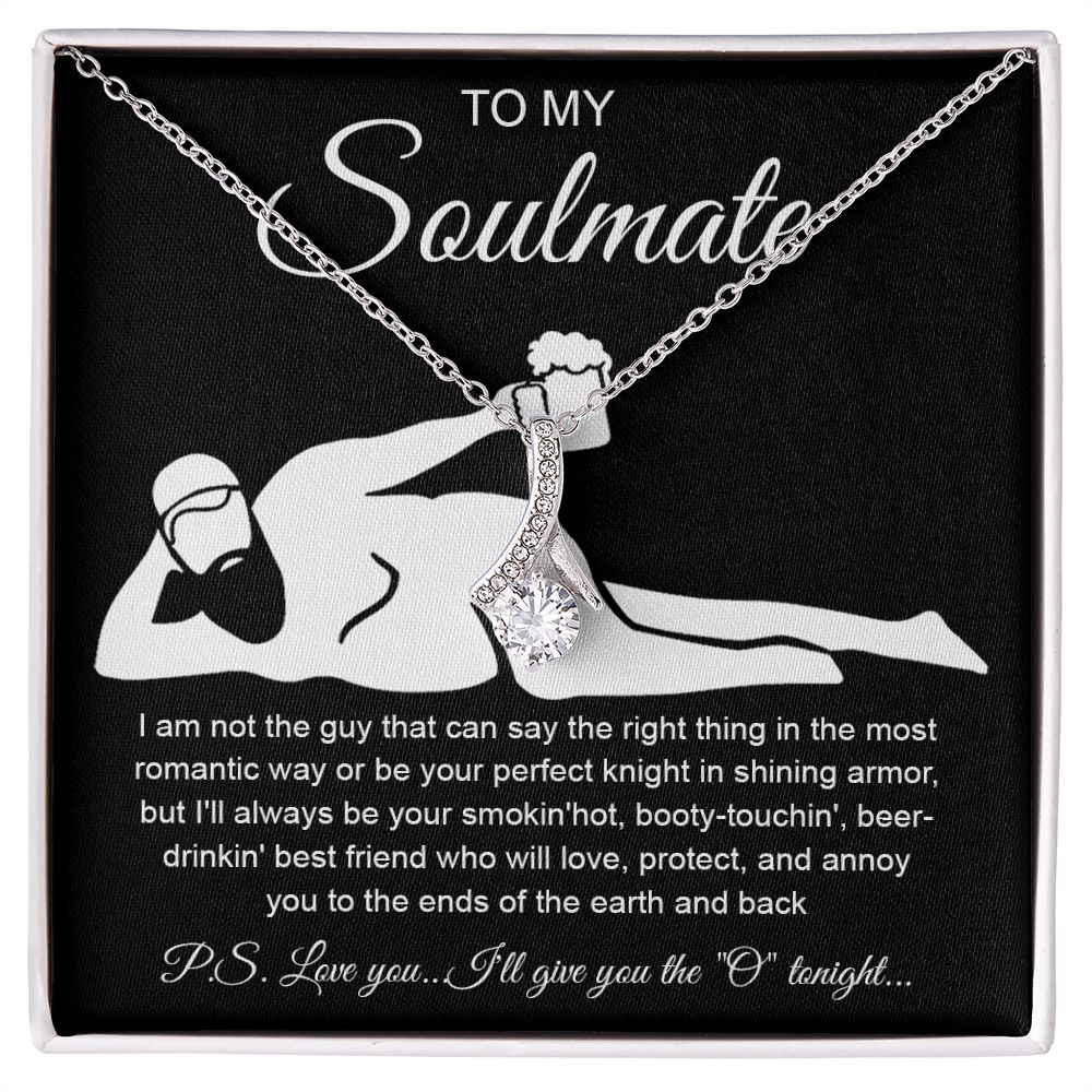 To My Soulmate Necklace For Women, Funny Gifts For Girlfriend,Valentine Christmas Presents For Girlfriend, Best Birthday Meaningful Gift Ideas For Wife, Women Romantic Jewelry For Her Anniversary Message Card and Gift Box Styles Allruing Necklace
