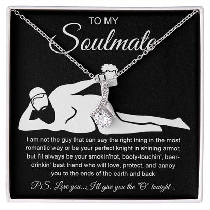 To My Soulmate Necklace For Women, Funny Gifts For Girlfriend,Valentine Christmas Presents For Girlfriend, Best Birthday Meaningful Gift Ideas For Wife, Women Romantic Jewelry For Her Anniversary Message Card and Gift Box Styles Allruing Necklace