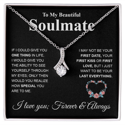 Beautiful Soulmate Necklace My Last Everything, Promise Necklace For Her, Fiance Gifts For Her, Valentine Gifts For Future Wife With Message Card Box LED, Soulmate Necklace For Women, To My Wife Necklace Allruing Necklace