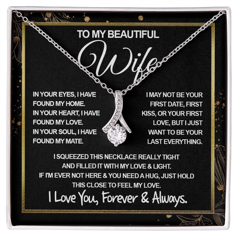 To My Beautiful Wife Necklace, Soulmate Jewelry For Women, Wife Necklace From Husband, Soulmate Gifts Necklace For Wife, Soulmate Gifts For Her, To My Future Wife Necklace Soulmate Allruing Necklace