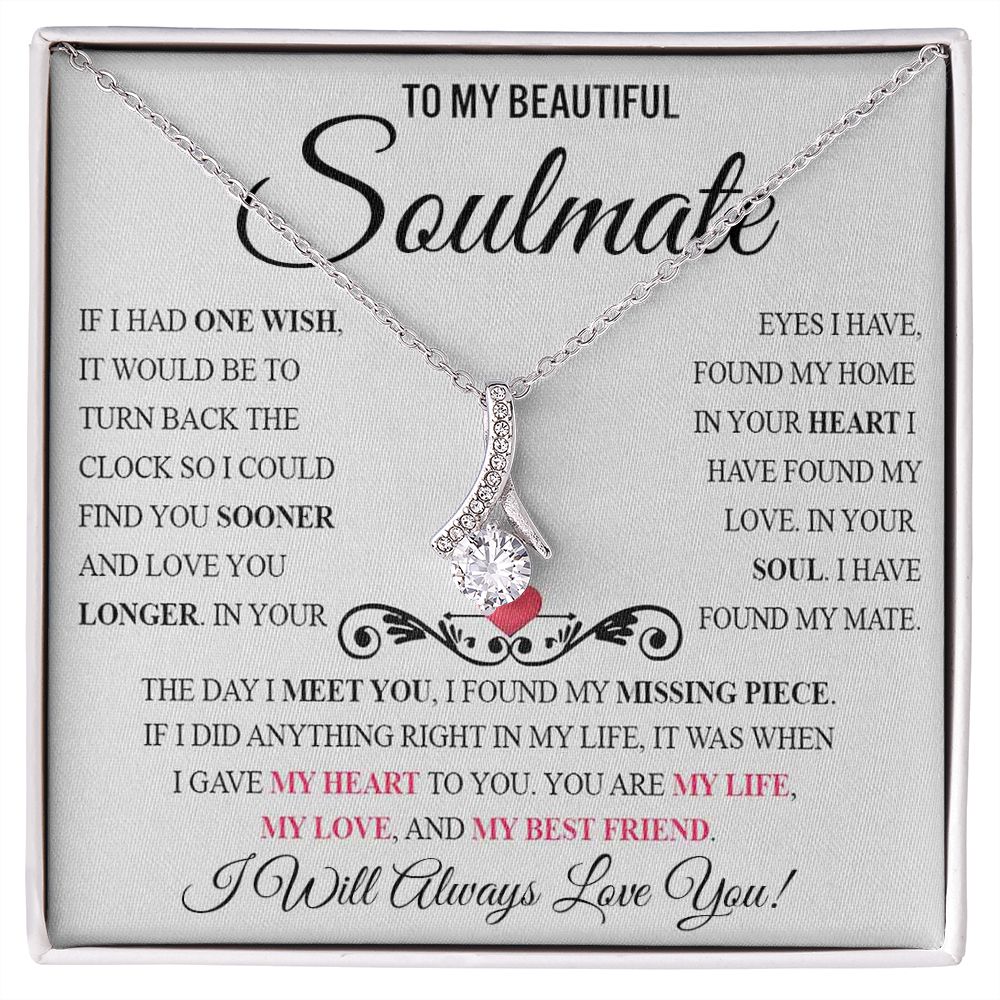 My Beautiful Soulmate Necklace Future Wife Gifts, Promise Necklace For Her, Fiance Gifts For Her, Valentine Birthday Gifts For Future Wife With Message Card Box LED, Soulmate Necklace For Women, To My Wife Necklace Allruing Necklace