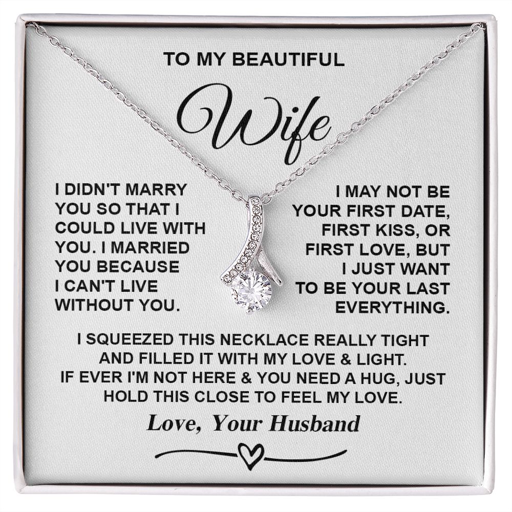 Wife Necklace Gifts from Husband, Gifts for Wife Birthday from Husband, Necklaces for Wife from Husband to My Wife Message Card and Necklace Gift Box Gift Box Styles on Birthday, Christmas, Wedding, Anniversary, Valentine Allruing Necklace