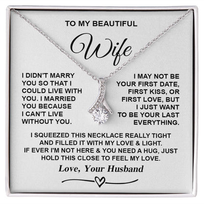 Wife Necklace Gifts from Husband, Gifts for Wife Birthday from Husband, Necklaces for Wife from Husband to My Wife Message Card and Necklace Gift Box Gift Box Styles on Birthday, Christmas, Wedding, Anniversary, Valentine Allruing Necklace