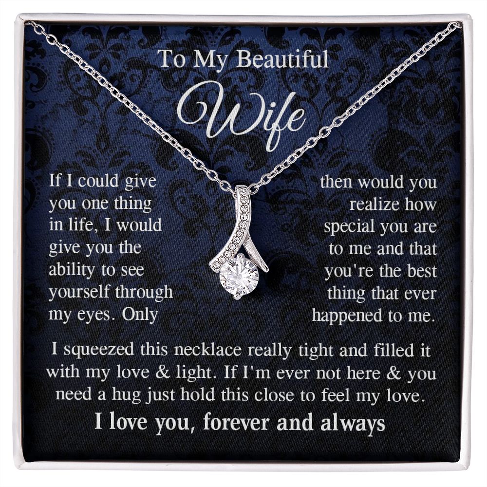 Wife Necklace Gift for Her, Soulmate Jewelry, Necklace for Future Wife, Valentine Anniversary Jewelry for Wife Necklace Gifts from Husband - Soulmate Gift Necklace with Message Card and Gift Box Allruing Necklace