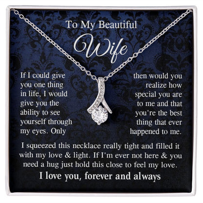 Wife Necklace Gift for Her, Soulmate Jewelry, Necklace for Future Wife, Valentine Anniversary Jewelry for Wife Necklace Gifts from Husband - Soulmate Gift Necklace with Message Card and Gift Box Allruing Necklace