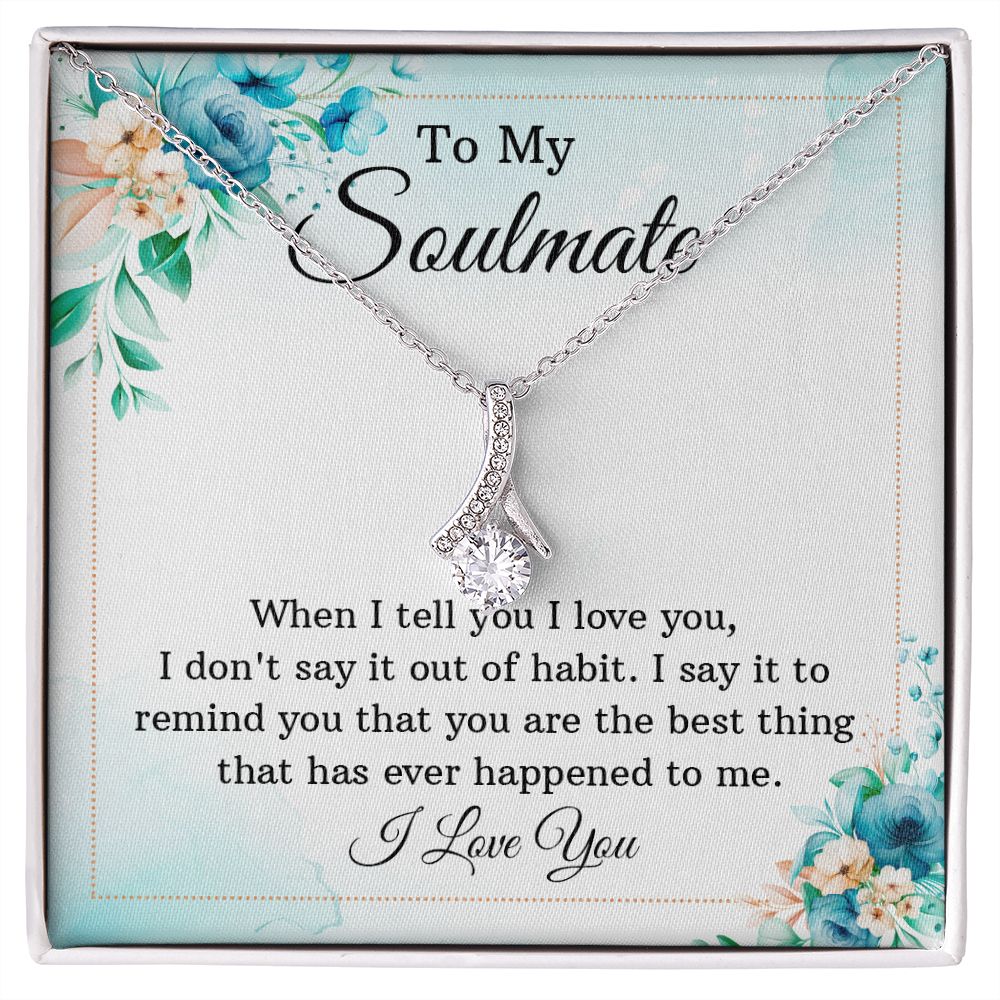 To My Soulmate, To My Wife Necklace, Wife Necklace, Wife Gift, WIfe Gift From Husband, Happy Anniversary, Meaningful Necklace Message Card and Gift Box Styles on Birthday, Christmas, Anniversary Allruing Necklace