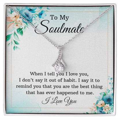 To My Soulmate, To My Wife Necklace, Wife Necklace, Wife Gift, WIfe Gift From Husband, Happy Anniversary, Meaningful Necklace Message Card and Gift Box Styles on Birthday, Christmas, Anniversary Allruing Necklace