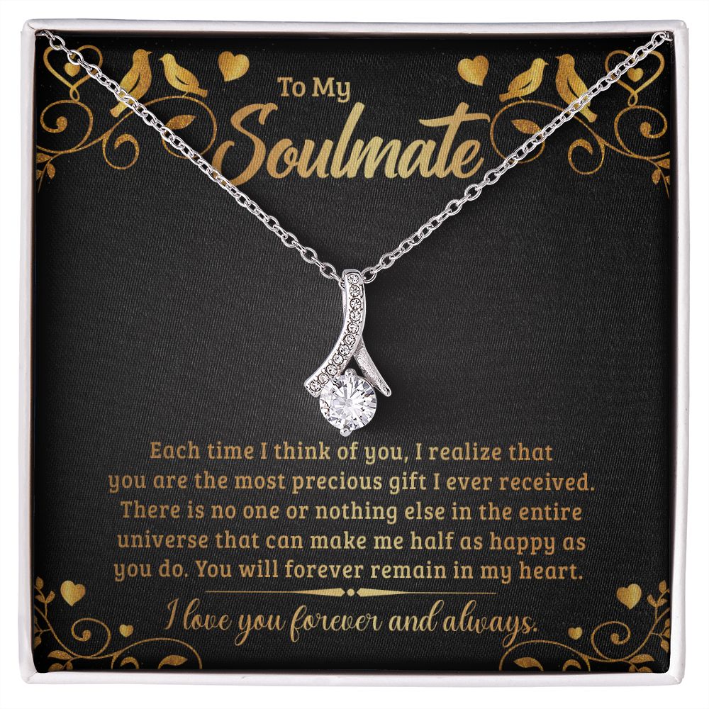 Couples Gifts, My Soulmate Necklace Gifts From Husband, Wedding Anniversary Jewelry For Wife From Husband, Wife Birthday From Husband, To My Soulmate Message Card and Gift Box styles On Birthday, Christmas, Anniversary  Allruing Necklace