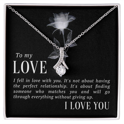 The Love Knot Necklace To My Love Knot Necklace, Happy First anniversary, Unique Gift from Husband, Best Jewelry for Wife, Necklace Message Card and Gift Box Styles on Birthday, Christmas, Anniversary  Allruing Necklace